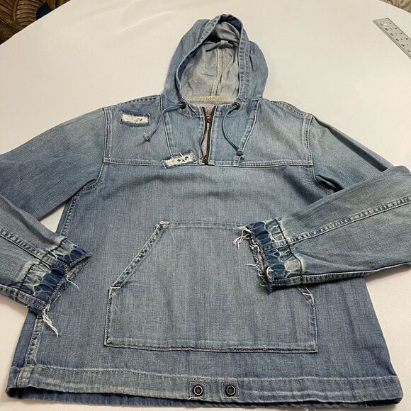 Ralph Lauren Polo Jeans Co RL67 Denim Pullover Jacket Patchwork Size Medium - Picture 6 of 11